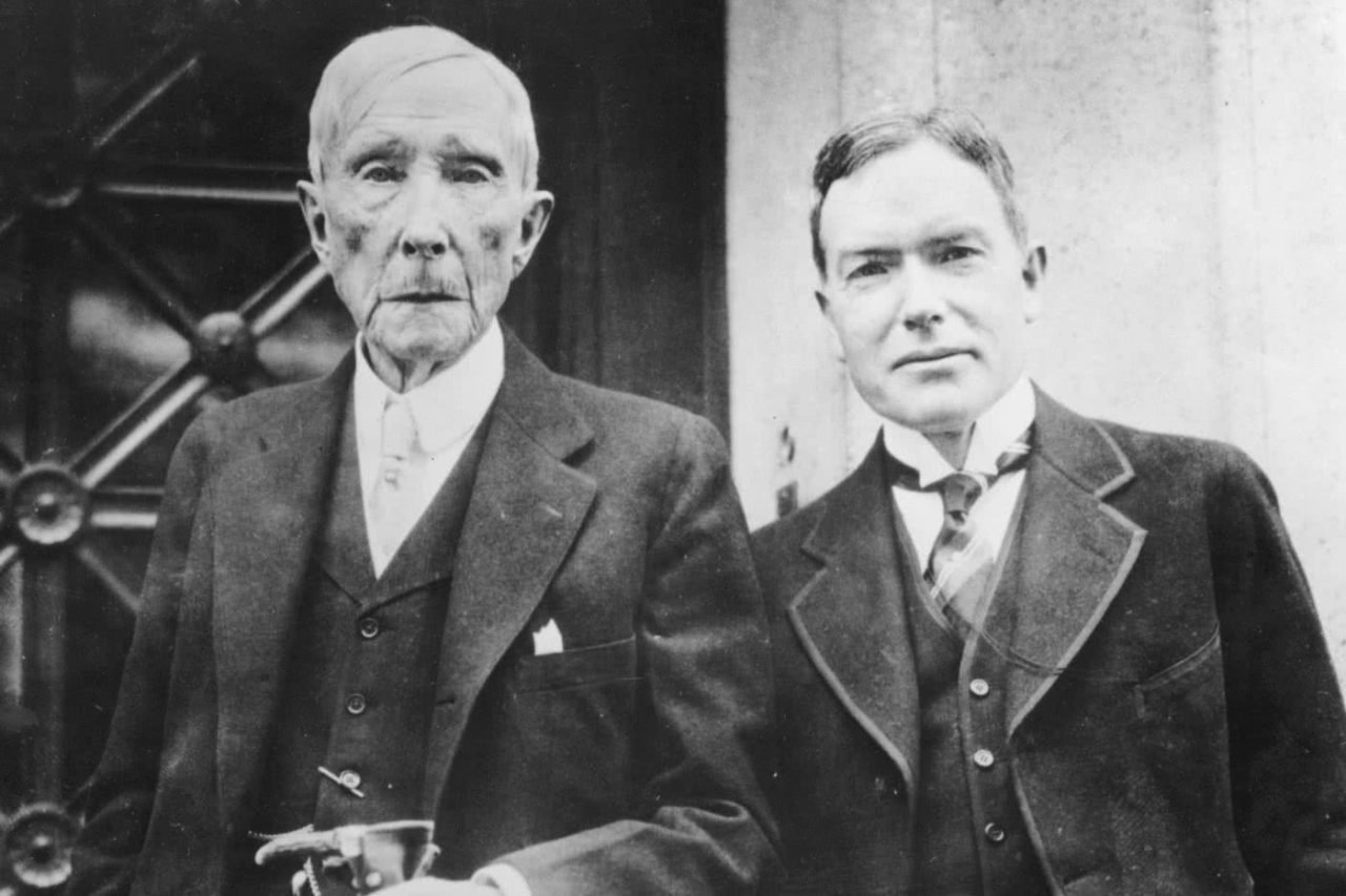 John D. Rockefeller és legnagyobb fia John Rockefeller
