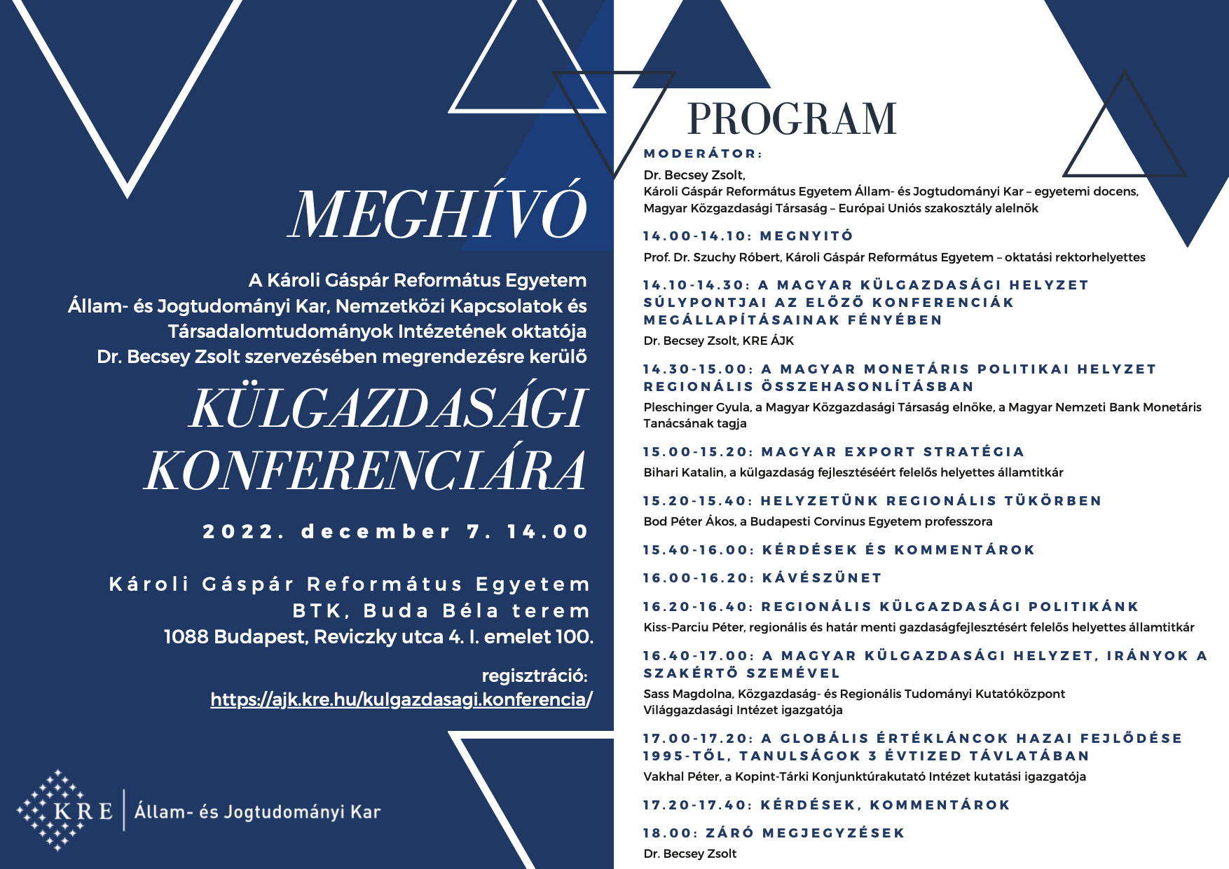 A konferencia meghívója és részletes programja
