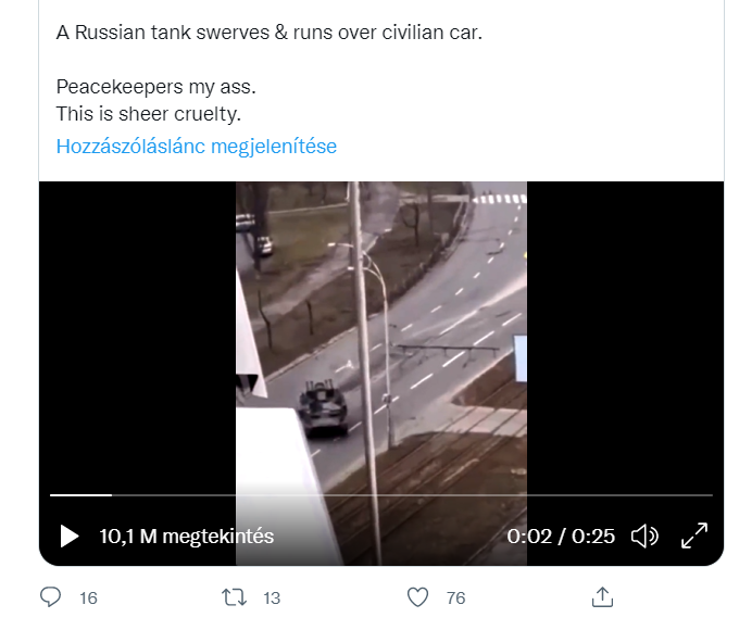 Ebben a bejegyzésben is orosz tanknak nevezik a járművet