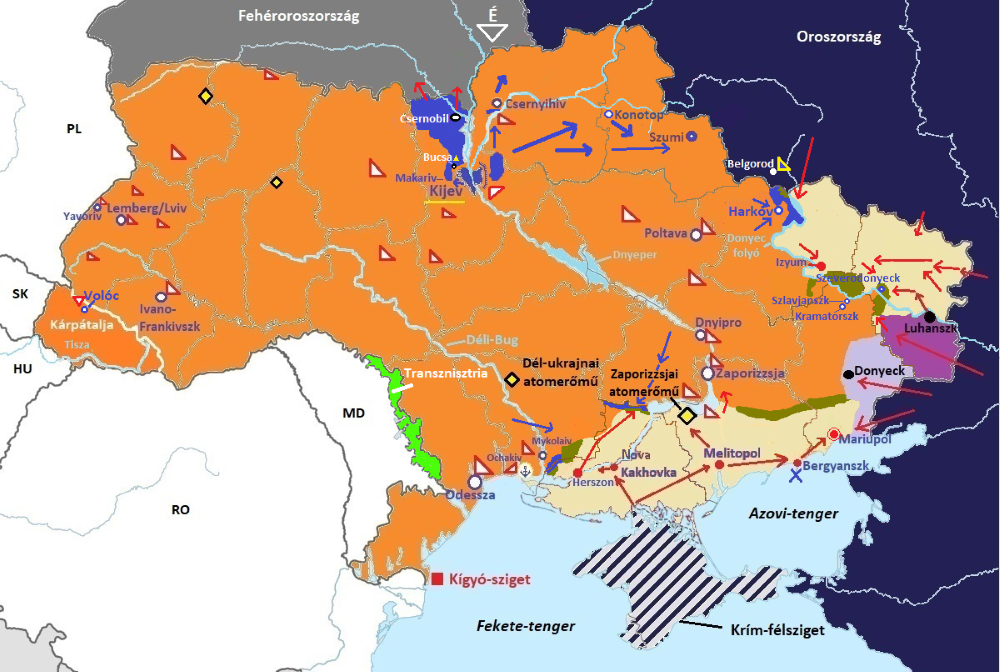 Oroszország a háború második szakaszának elindulása óta gyakorlatilag kizárólag Dél-Ukrajna és a Donyeck-medence megszerzésére koncentrál.