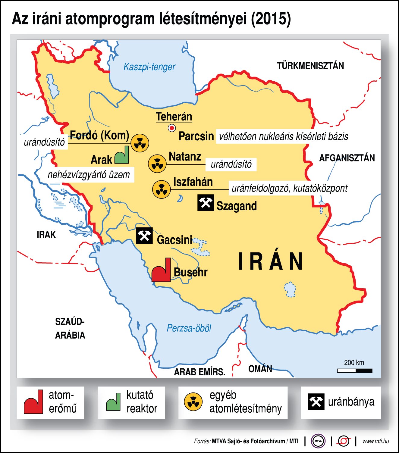 Az iráni atomprogram létesítményei (2015)