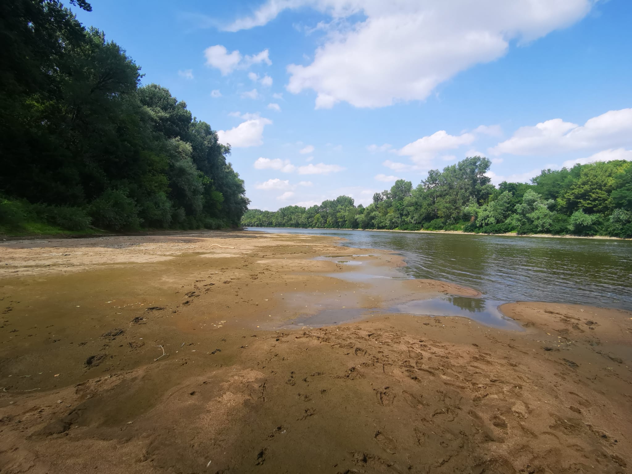 A Tisza Vásárosnaménynál 2022-ben. Második legnagyobb folyónk tavaly rendkívül leapatd, így a Tisza-tóba sem tudott elegendő vizet szállítani.