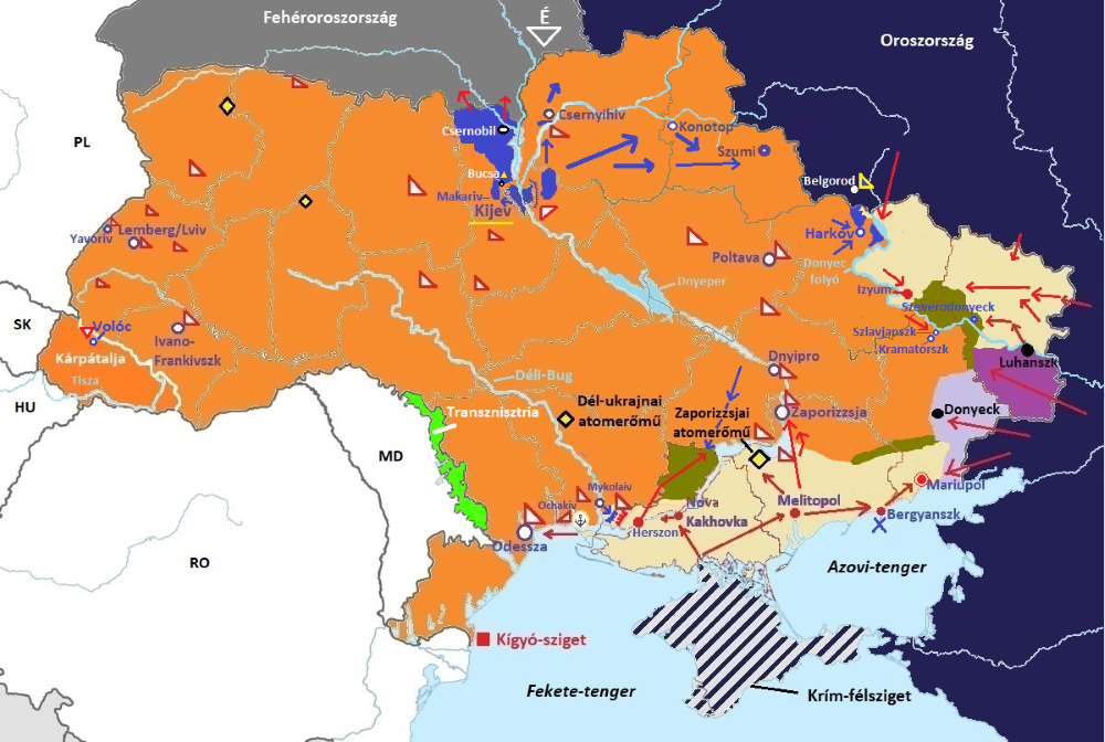 A Donbasszt alkotó két megye közül Luhanszk elfoglalása körülbelül 80-90 százalékban ugyan sikerült az oroszoknak, de Donyeck oblaszty jelentős része továbbra is ukrán ellenőrzés alatt áll.