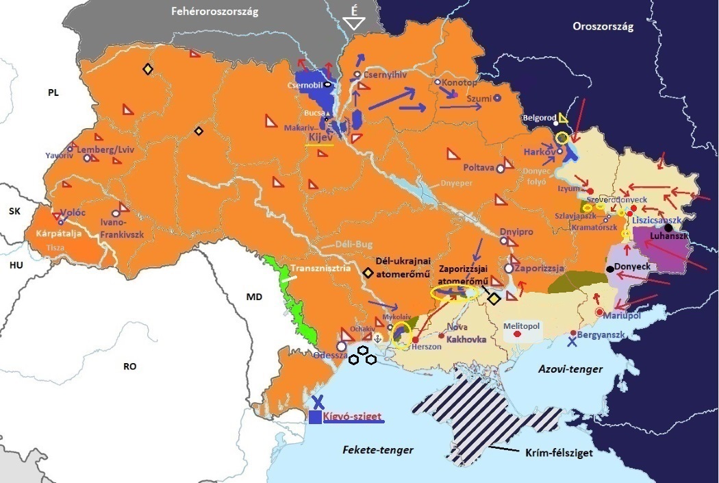Az ukrán fél szerint az orosz haderő Odessza elfoglalására készül, hogy teljesen megakadályozza a Fekete-tengeren zajló kereskedelmet.