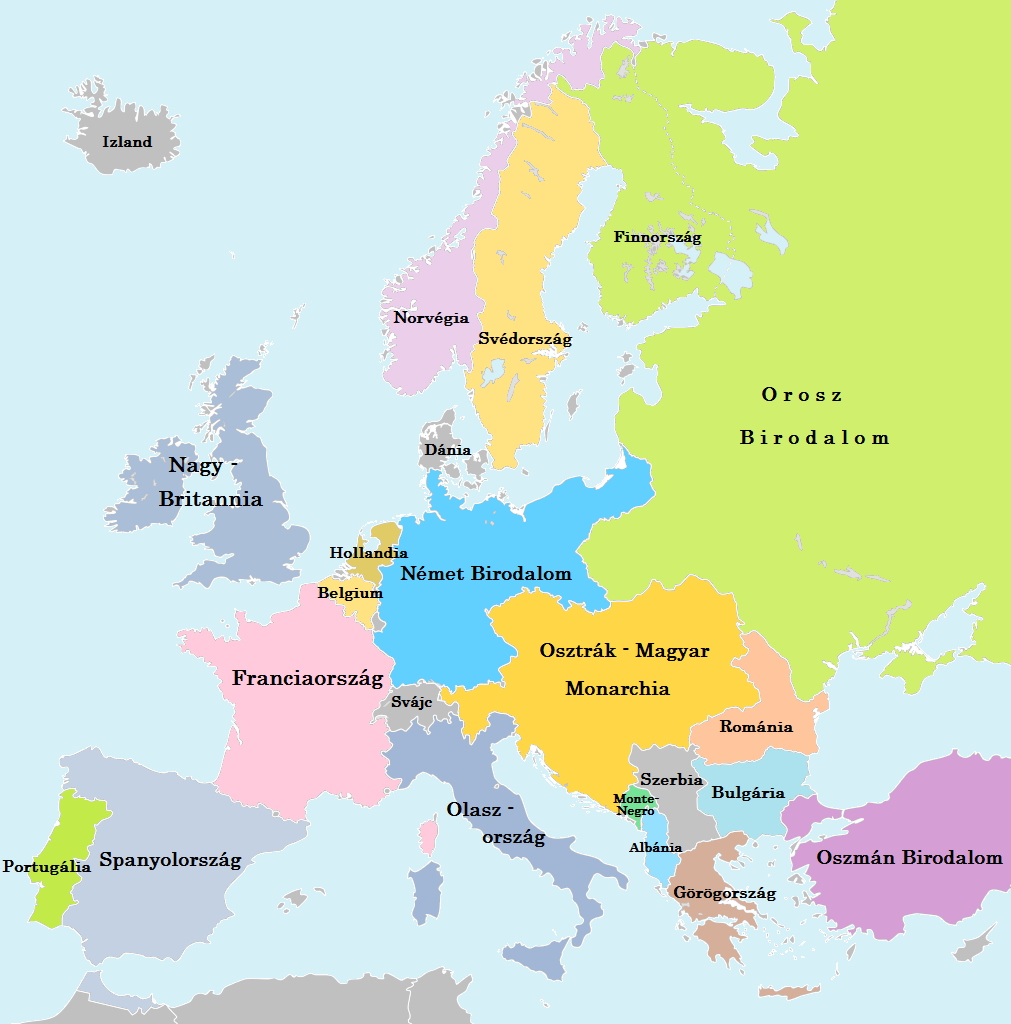 Európa 1914-ben: hússzal kevesebb ország volt, mint ma